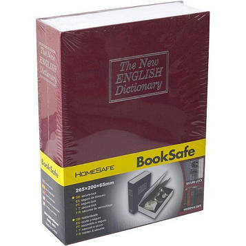 Книга сейф велика з ключем схованка для грошей 26*20*6,5см червона