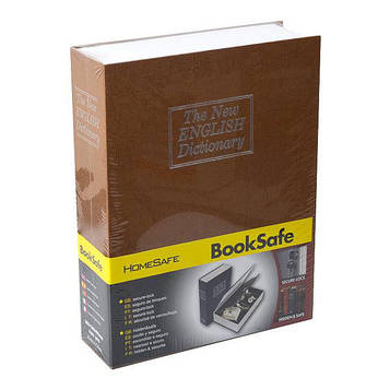 Книга сейф середня з ключем схованка для грошей 24*15*5,5см помаранчева