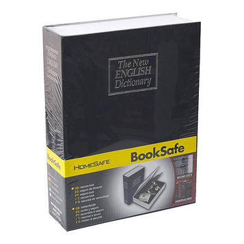 Книга сейф середня з ключем схованка для грошей 24*15*5,5см чорна