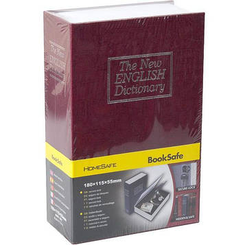 Книга сейф мала з ключем схованка для грошей 18*11,5*5,5см червона