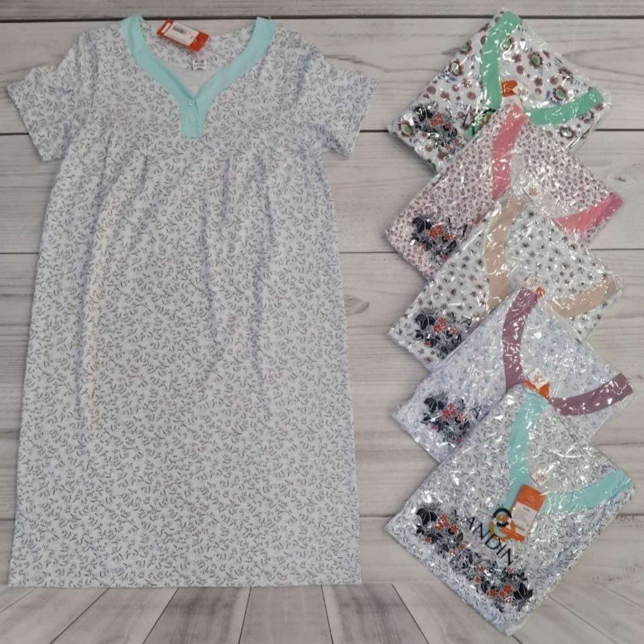 Жіноча нічна сорочка виробництва Узбекистан Розміри: 48,50,52,54,56 (35001-1), фото 1