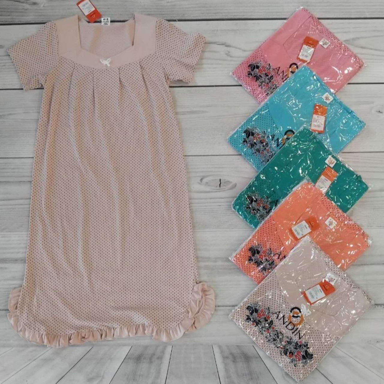 Нічні сорочки жіночі Розміри: 48,50,52,54,56 (35001-4), фото 1