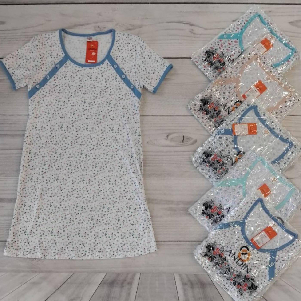 Нічні сорочки жіночі виробництва Узбекистан Розміри: 48,50,52,54,56 (35001-5), фото 1