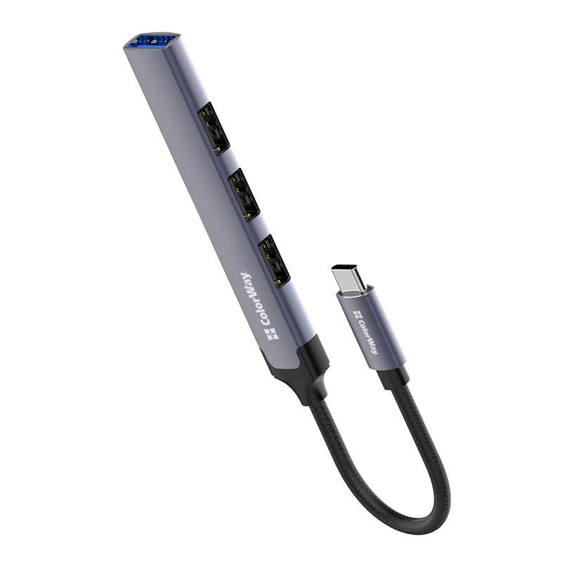 Концентратор (USB-хаб) СolorWay USB-C 4-в-1 USB2.0х3/USB3.0 (CW-HUB04)