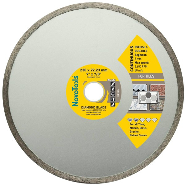 Круг алмазний відрізний NovoTools Basic (230х5х22.23 мм) (DBB230/C), фото 1