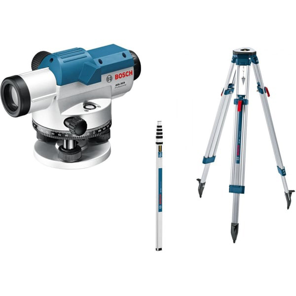 Оптичний нівелір Bosch Professional GOL 20 D + штатив BT 160 + лінійка GR 500 (0601068402), фото 1