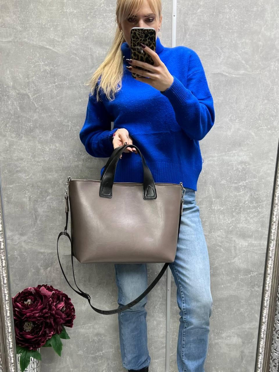 Капучино - ФОРМАТ А4 - велика, стильна, ділова, жіноча сумка високої якості - офіс, інститут (0553) 4986252, фото 1