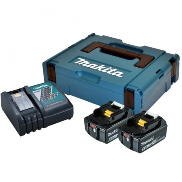 Набір акумуляторів + зарядка Makita LXT 198116-4 (BL1860Bx2, DC18RC, Makpac), фото 1