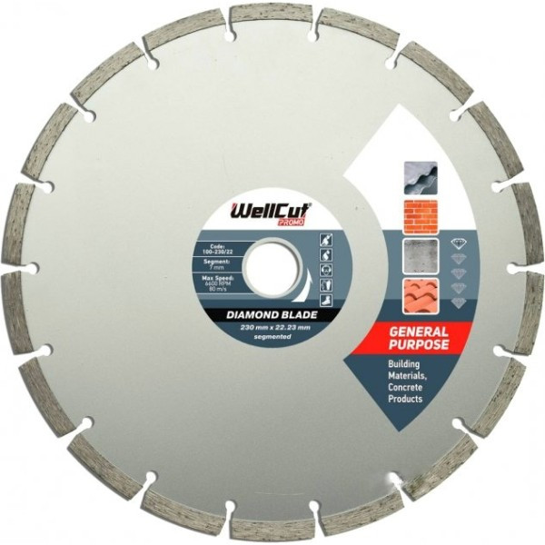 Круг алмазний WellCut Promo (230х22.23 мм) (100-230/22), фото 1