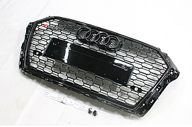 Решітка радіатора, стиль RS3 (чорна окантовка, чорна сітка, QUATTRO) Audi A3 2016-2020