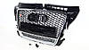Решітка радіатора, стиль RS3 (хром окантовка, чорна сітка, QUATTRO) Audi A3 2008-2012, фото 2