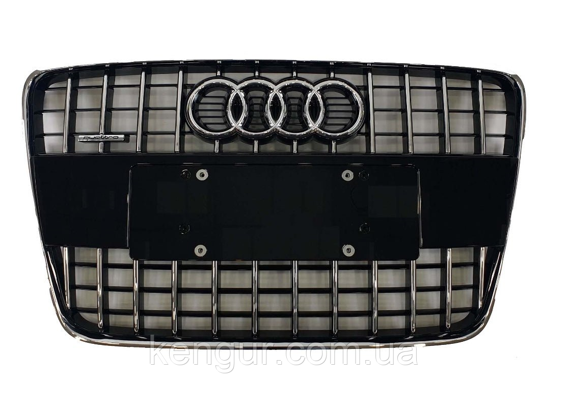 Решітка радіатора, стиль SQ7 (хром окантовка, хром смужки) Audi Q7 2006-2015