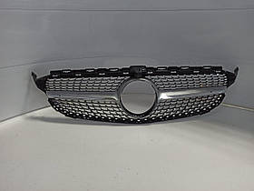 Решітка радіатора на Mercedes C-class W205 2014-2018 Diamond silver (camera)