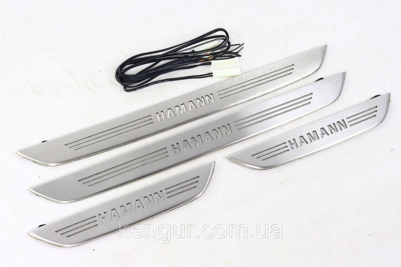 Накладки на пороги в салон (з підсвіткою Hamann)