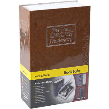 Книга сейф мала з ключем схованка для грошей 18*11,5*5,5см помаранчева