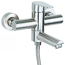 Змішувач HT Ø35 для ванни гусак прямий 100мм дивертор вбудований картріджний SS AQUATICA (HT-2C171P), фото 2