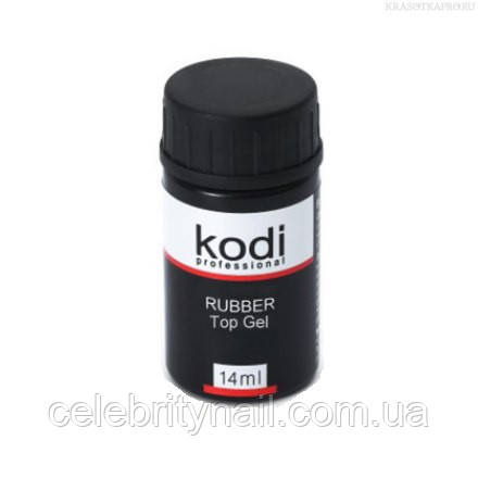 Топ гель для лаку каучуковий з липким шаром Kodi Rubber Top Gel, 14 мл