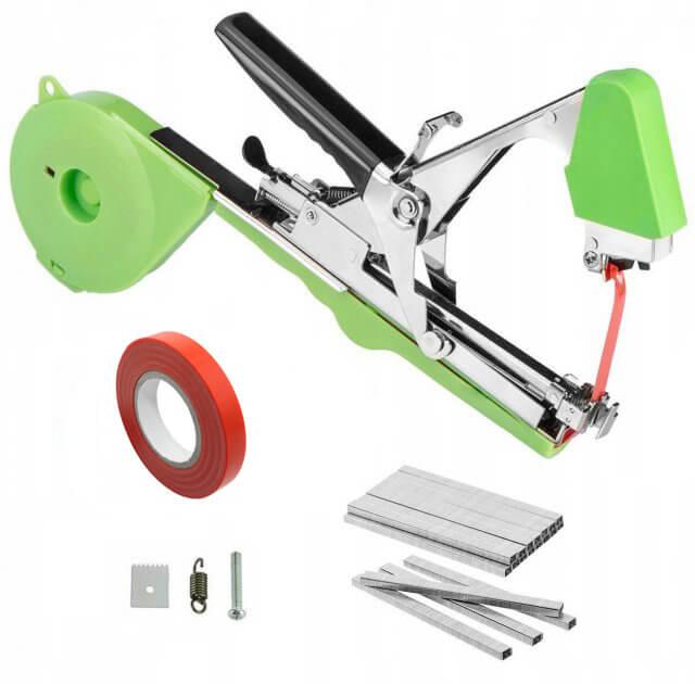 Комплект садовий степлер для підв'язування рослин Tapetool + 10 000 скоб і 5 рулонів стрічки, фото 1