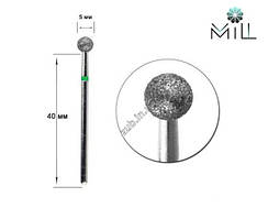 Насадка алмазна Куля 5 мм зелена Mill
