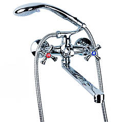 Змішувач для ванни AQUATICA гусак прямий 350мм дивертор вбудований кульовий PL 1/2" (PL-5C255C)