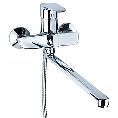 Змішувач KN Ø40 для ванни гусак прямий 350мм дивертор вбудований картріджний AQUATICA