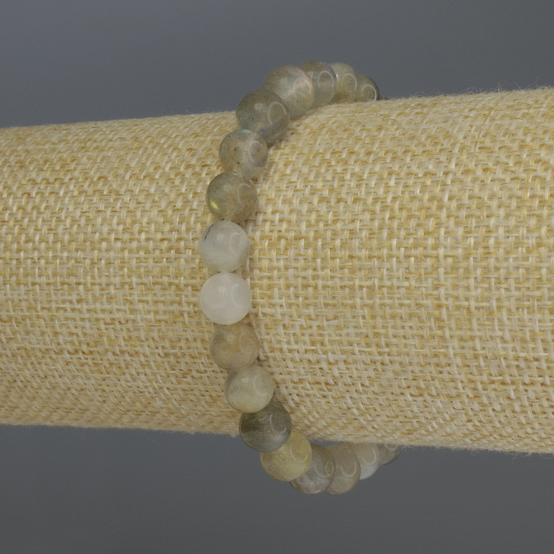 Браслет Лабрадор гладка кулька d-7мм+- L- 18см стрейч, фото 1