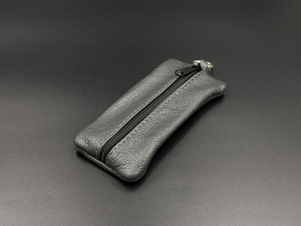Ключниця шкіряна Сіра 6,5х15,8см