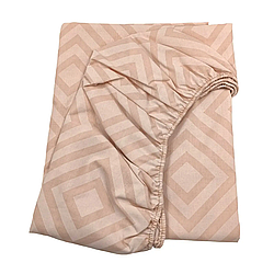 Простирадла на резинці "Ніжно-рожеві ромби" 90х200 з бязі голд