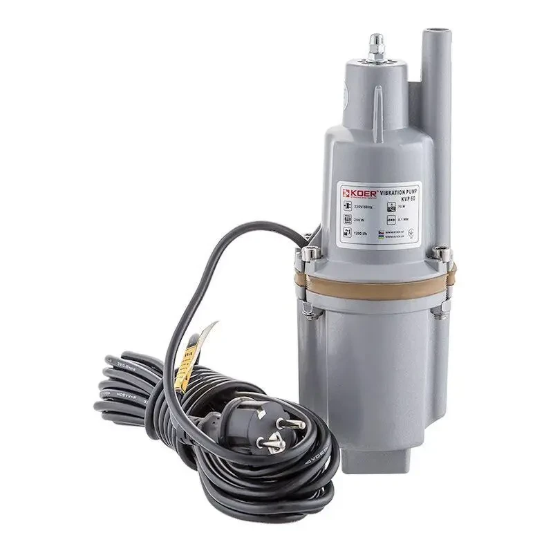 Насос вібраційний одноклап.верхній забір H=70M, Q=1,2кбМ, P=250, 20м каб.,обм-мідь