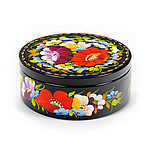 Скринька розписна ручної роботи в техніці Петриківський розпис Сапфір ШК-11 мал. 041