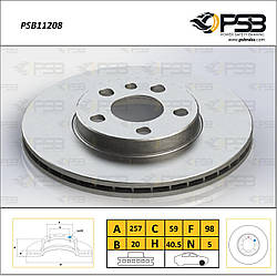 Диск гальмівний передній FIAT Scudo, Ulysse, PEUGEOT 806 кт.-2шт. "Expert Air" [PSB Туреччина]PSB11208