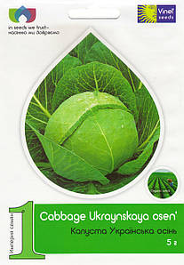 Насіння білоголової капусти Українська Осінь 5г Vinel seeds