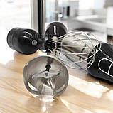 Блендер занурювальний побутовий Rainberg 1200 Вт ручний блендер подрібнювач для кухні з насадками та чашею 0.6 мл, фото 7