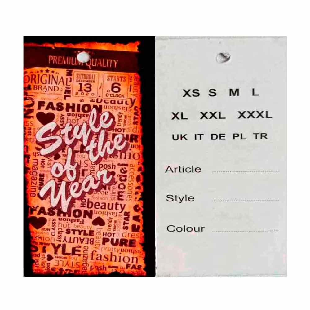 Бірки картонні Етікетки бумажні навісні для одігу картонний ярлик 1000 шт, фото 1