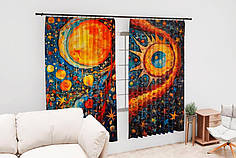 Штори з принтом «Абстрактна сонячна система. Abstract solar system»