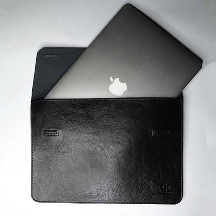 Шкіряний чохол для MacBook 13', чорний, фото 3