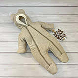 Демісезонний конверт + комбінезон з ангори коси для новонароджених, світло-бежевий, фото 5