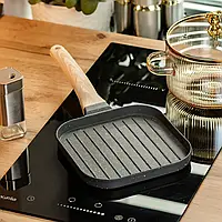 Сковорода гриль квадратна 18 см для газової та електро плити сковорідка маленька Grill без кришки