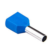 Наконечник втулковий 2,5/10 подвійний, кабельний у ізоляції, трубчастий, НШВІ, штировий ізольований