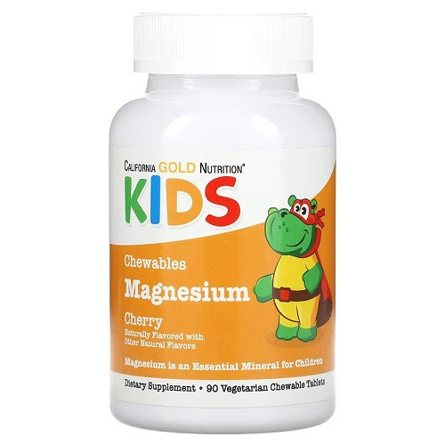 Магній для дітей California Gold Nutrition KIDS Chewables Magnesium (90 жувальних таблеток.)