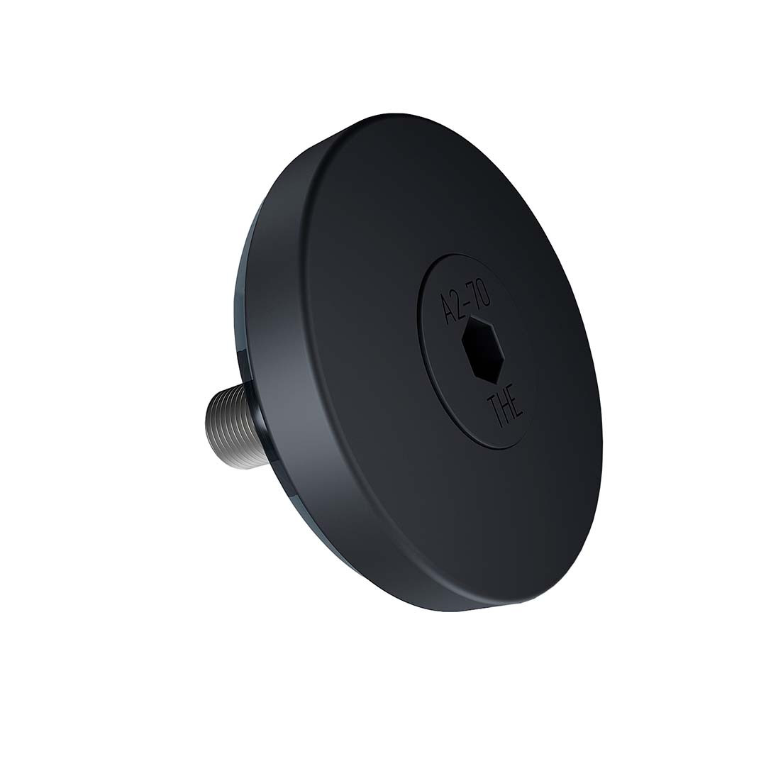 ODF-06-33-21 Притискний склотримач круглий D40мм, М8, під гвинт, чорний