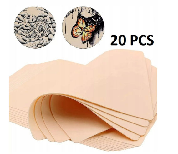 Штучна шкіра для навчання тату двостороння 20 шт, фото 1