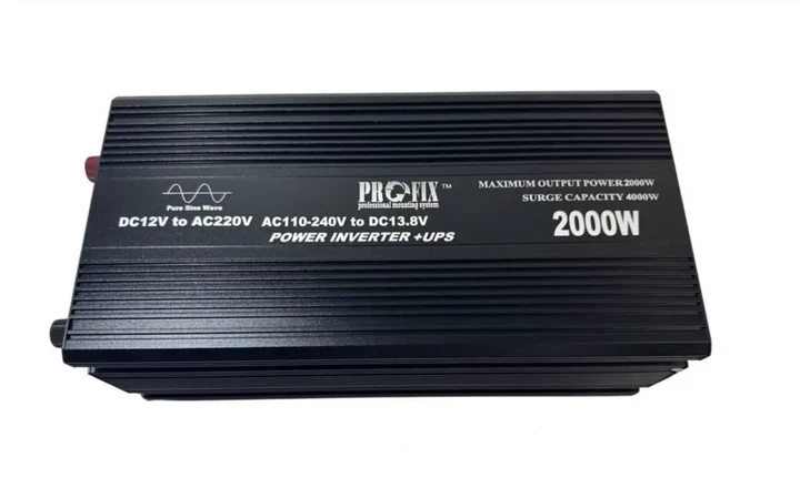 Інвертор із чистою синус.12V, ProFix 2000W (макс.4000W) із зарядкою + UPS, LCD дисплей
