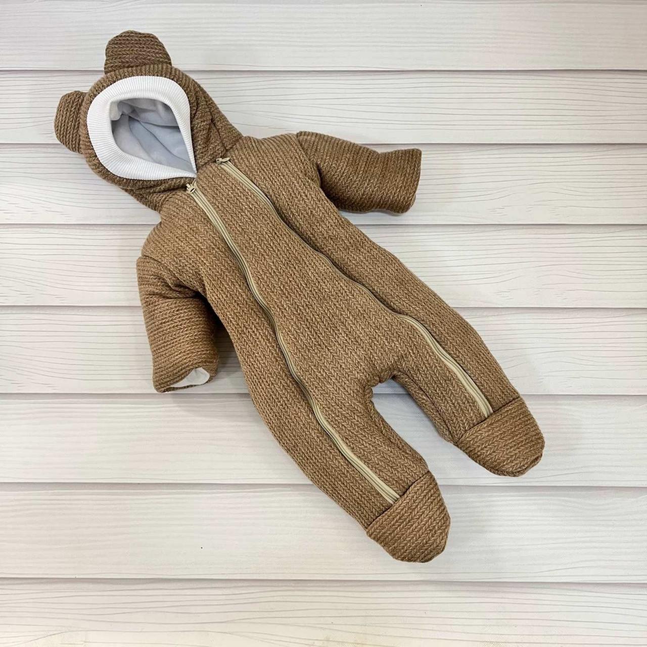 Комбінезон з ангори коси для новонароджених, кавовий, фото 1