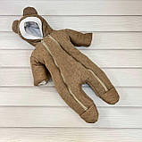 Демісезонний конверт + комбінезон з ангори коси для новонароджених, кавовий, фото 6