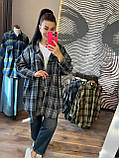Сорочка жіноча в карту з капюшоном подовжена 48-54, фото 2