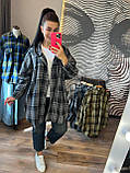 Сорочка жіноча в карту з капюшоном подовжена 48-54, фото 5