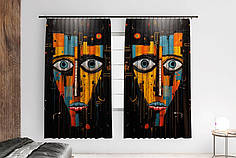 Штори з принтом «Абстрактне обличчя. Abstract face»