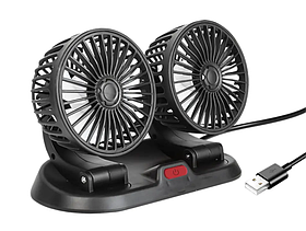 Автомобільний вентилятор подвійний 5V USB з табличкою номера телефону