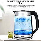 Чайник електричний Sokany SKSH1070CST скляний 2.2 літра з підсвічуванням, фото 6